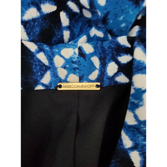 Rebecca Minkoff Blue Blazer Becky Silk Jacket Double Breasted White 0 - Picture 4 of 5